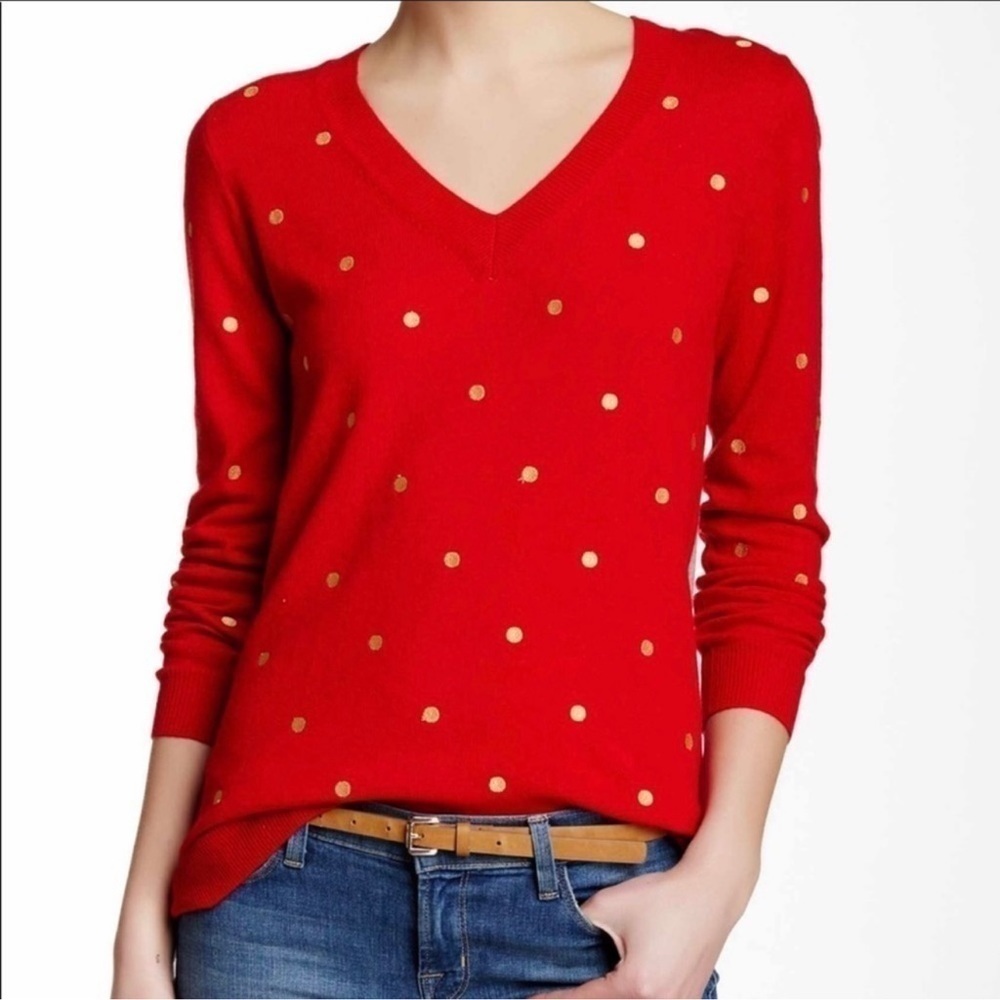 J. Crew Polka Dot Wool Blend Sweater Size: S